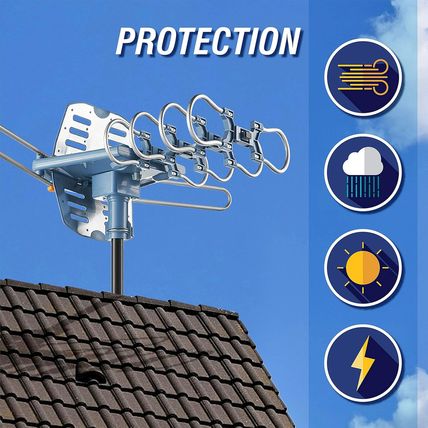 2023UPDATE!!!WA-2608 Digital Amplified Outdoor HDTV Antenna&60Ft RG6 Coax Cable