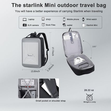 Starlink Mini Case-Rv&Outdoor Camping Trip;Travel Case-Lock & Charging Port for