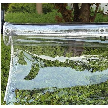 Foundgo Clear Tarps Heavy Duty PVC Vinyl 20 Mil Thick Tarpaulin, Glass Tarpaulin