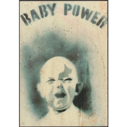 Graffiti, Baby Power, Rue de Turbigo, Paris, c.1990 - Dorchy CPM