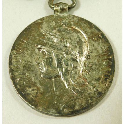 Solid Silver French Military Colonial Medal + Afrique Occidentale Francaise Bar