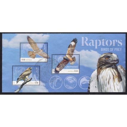 AUSTRALIA: 2025 RAPTORS, BIRDS OF PREY, USED MINIATURE SHEET.535/6 +