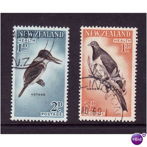 NEW ZEALAND 1960 SACRED KINGFISHER AND PIGEON SG803/804 SET 2 VALS FINE USED