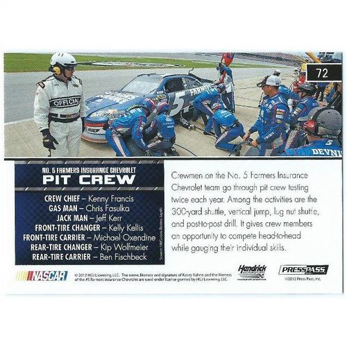 2013 Press Pass - #72 - Over The Wall No. 5 Farmers Insurance Chevrolet