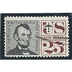 AIR MAIL 25 cent ABRAHAM LINCOLN (C59) used 1960