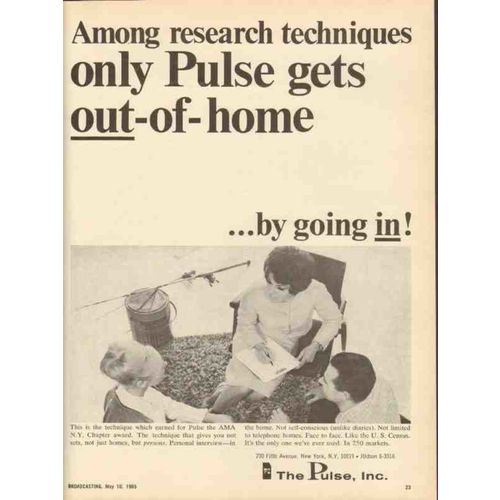 the pulse inc 1965 among research techniques in home vintage ad