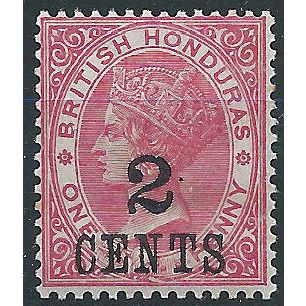 British Honduras 1888 SG27 2c on 1d Rose Wmk Crown CA Mounted Mint .. ..