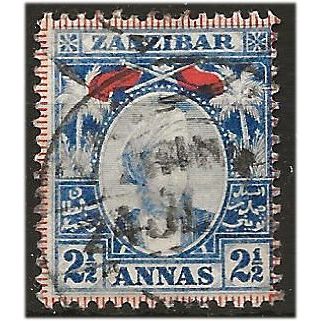 Zanzibar 1896 SG160 2 1/2a Bright Blue Fine Used . .. .