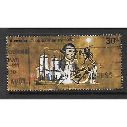 AUSTRALIA 1970 30c CAPT COOK HMS ENDEAVOUR SG464 FINE USED#2