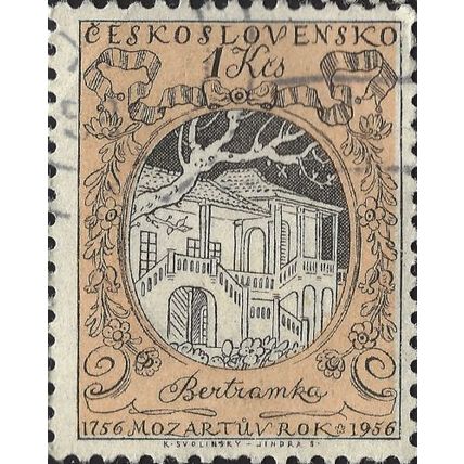 CZECHOSLOVAKIA, Bertramka house, light brown 1956, 1Kcs