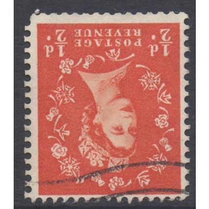 GB Scott 292 - SG515i, 1952 Elizabeth II 1/2d Inverted Watermark used