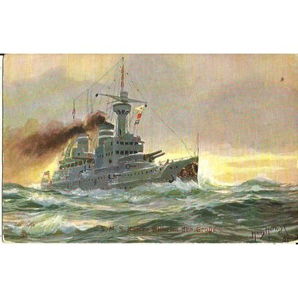 Naval SMS KAISER WILHELM DER GROSSE Tuck Oilette Postcard (9284)