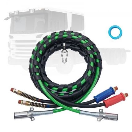 12FT Semi Truck Air Lines Kit, 3-in-1 Air Hoses & ABS Power Line for Semi Tr...