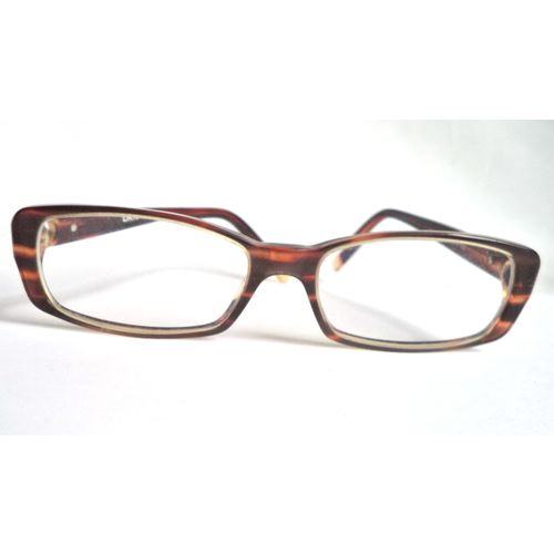 DKNY 4610 B vintage Brown Tortoise Horn Rim Eyeglasses Crystal 53-16 womens rect