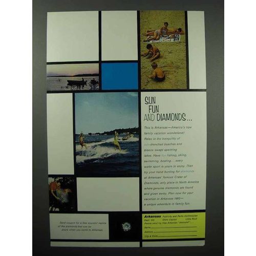 1960 Arkansas Tourism Ad - Sun Fun and Diamonds