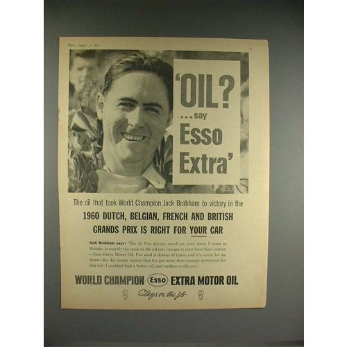 1960 Esso Motor Oil Ad w/ Jack Brabham - Esso Extra