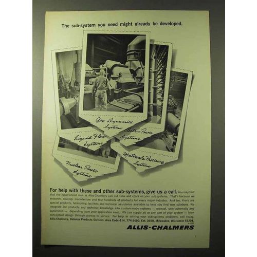 1964 Allis-Chalmers Sub-Systems Ad - Be Developed