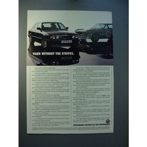 1989 BMW Alpina B10 Car Ad - Tiger w/o the Stripes!