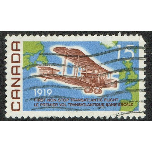 Canada 1969 50th Anniv 1st Transatlantic Flight 15c Brown Green & Blue SG636 GU