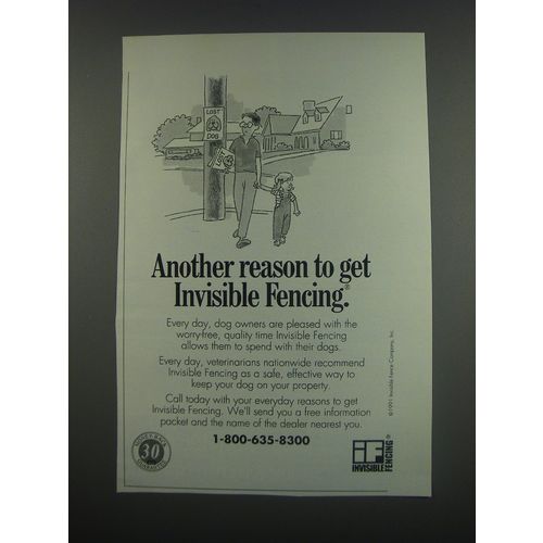 1991 Invisible Fencing Advertisement - Another reason to get Invisible Fencing.