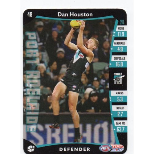 AFL 2019 Team Coach - 48 Dan Houston / Port Adelaide Power