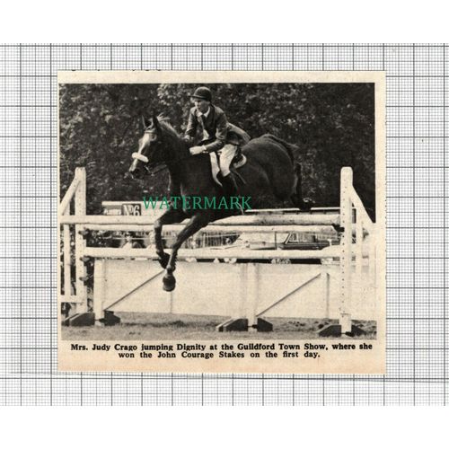 C2623) Mrs Judy Crago Horse Jumping Dignity Guildford Show - 1968 Clip