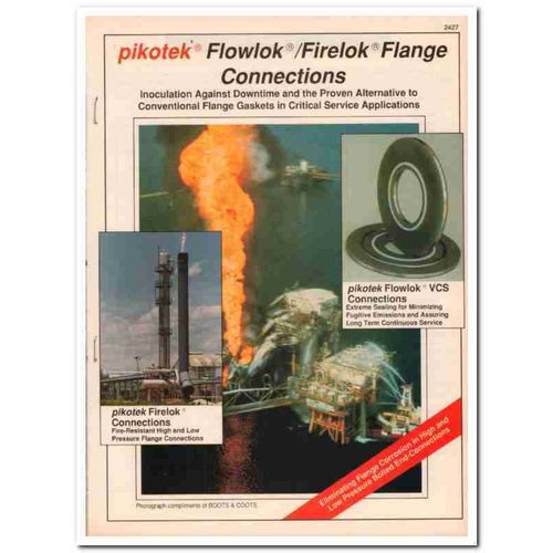 Pikotek Inc 1993 Vintage Catalog Oil Flowlok Firelok Flange Connection