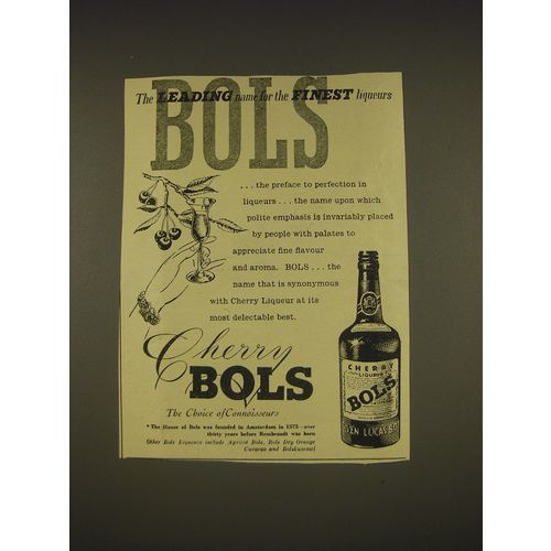 1955 Cherry Bols Ad - The leading name for the finest liqueurs Bols