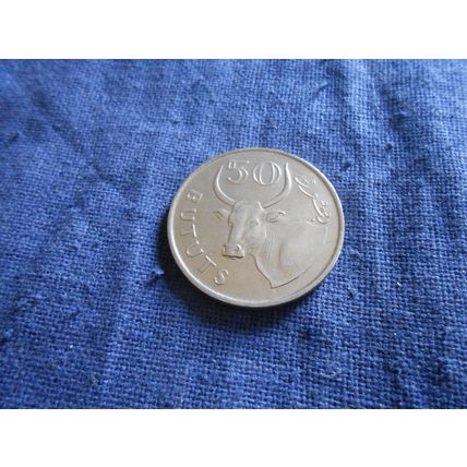 1998 GAMBIA 50 BUTUTS COIN.