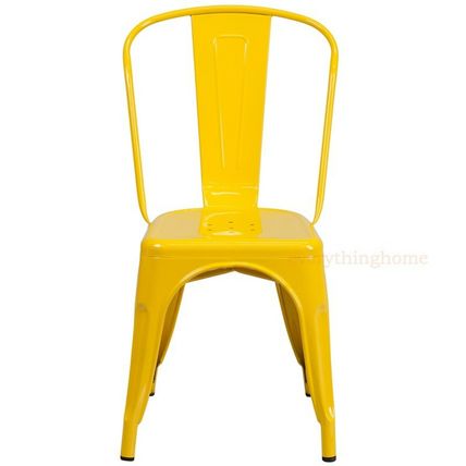 Tolix Style Yellow Metal Stack Industrial Chic Dining Chair 1-4 Unit Discounts