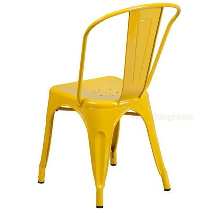 Tolix Style Yellow Metal Stack Industrial Chic Dining Chair 1-4 Unit Discounts