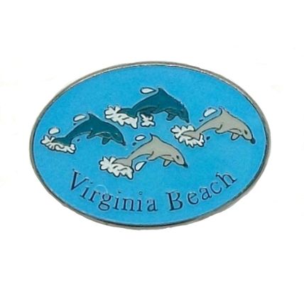 Virginia Beach with Dolphins Hat Tac or Lapel Pin