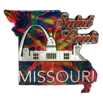 Saint Louis Missouri Jumbo Artwood Foil Fridge Magnet