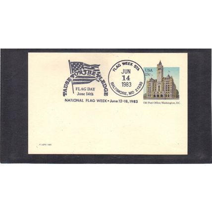 Event Flag Day UX99 13c Post Office (No Cachet-U/A) CV03733