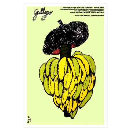Movie Poster decor for film"GALLEGO"Spaniard Banana art.Modern Home room decor