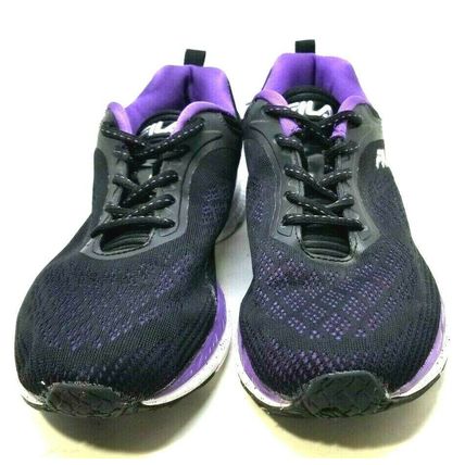 Women's Fila Memory Outreach Athletic Running Shoes Black Purple Size 9 (G25)