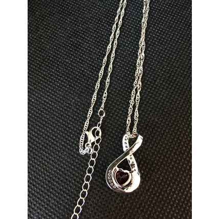 Necklace Heart Shape Red Ruby Infinity Necklace #167 USA Seller