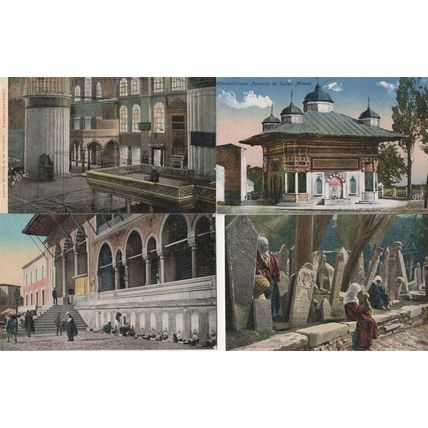 Constantinople 4x Antique Religious Mosque Postcard s