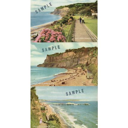 Shanklin Isle Of Wight 3x Rare SAMPLE 1970s Postcard s