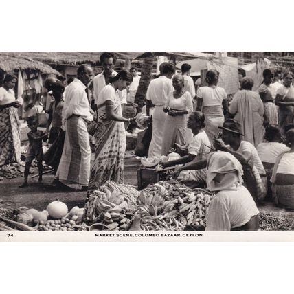Market Scene Roaming Bazar Colombo Real Photo Postcard