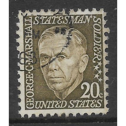 USA 1967 20c OLIVE GEORGE C MARSHALL SG 1276 FINE USED#