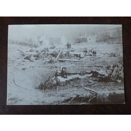 GB Sheffield Flood Malin Bridge Dale Dyke 1864 disaster photo reprint postcard
