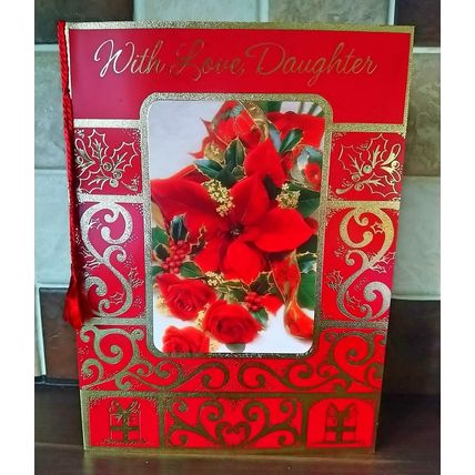 Large Christmas Cards Pack of 10 ( Daughter ) 2 designs with Tassel