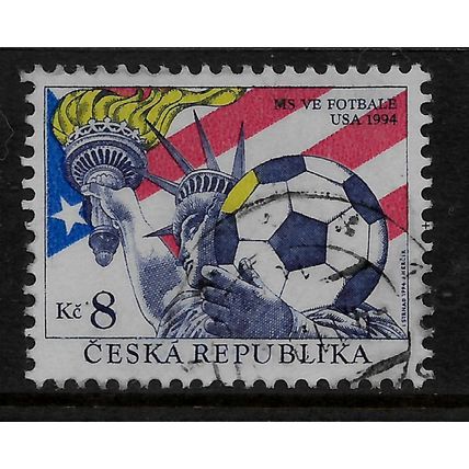 CZECH REPUBLIC 1994 WORLD CUP FOOTBALL 8K STATUE OF LIBERTY HOLDING BALL SG51 FU