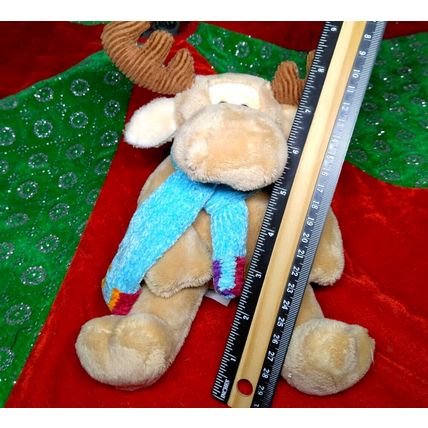 8" Animal Alley Beige Soft Plush MOOSE with scarf Toys R Us Christmas Winter