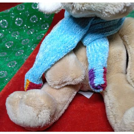 8" Animal Alley Beige Soft Plush MOOSE with scarf Toys R Us Christmas Winter