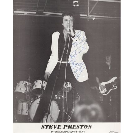 Steve Preston Queen Elizabeth II Elvis Presley Singer Hand Signed Photo