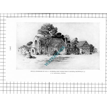 First Presbyterian Church Maywood New Jersey Paul Watkyes -1927 Clipping / Print