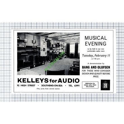 Kelleys For Audio Southend Essex Small Advert - 1969 Cutting