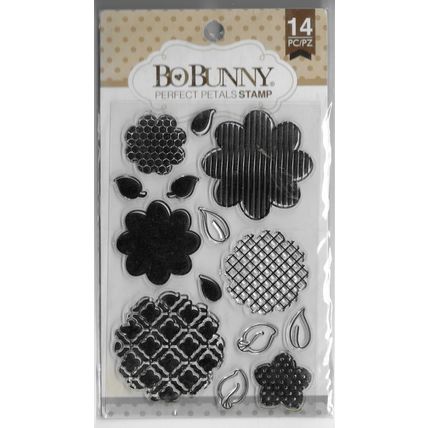 Bo Bunny. Perfect Petals Stamp Set. Stamping Cardmaking Scrapbooking Crafts
